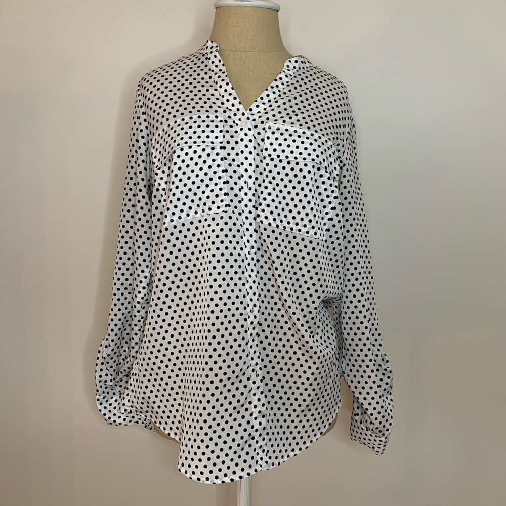 Polka dot button up blouse